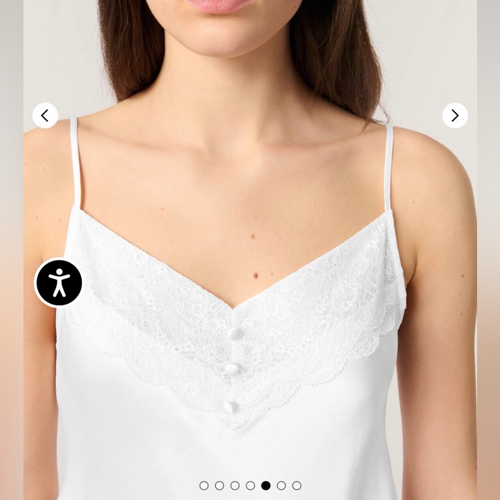 Moi Ivory Lace Detail Top